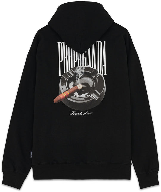  Propaganda Felpa Cigar Hoodie Black Uomo Nero