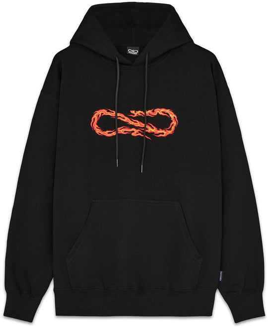  Propaganda Felpa Flame Hoodie Black Uomo Nero