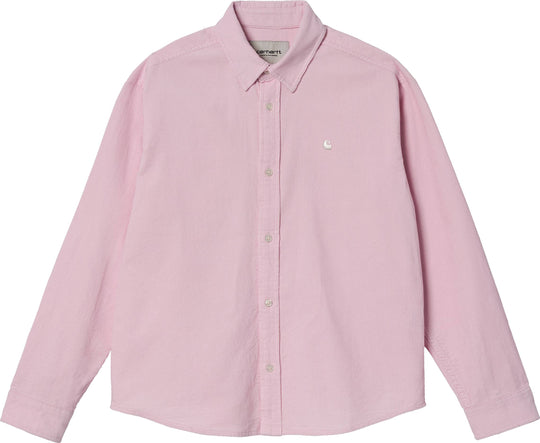  Carhartt Wip Camicia W' L/s Madison Fine Cord Shirt Pale Quartz Donna Rosa