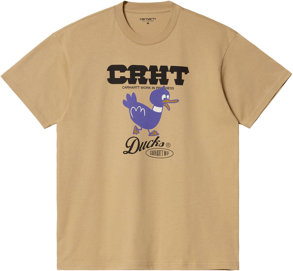  Carhartt Wip T-shirt S/s Crht Duck Dusty H Brown Beige Uomo - 1