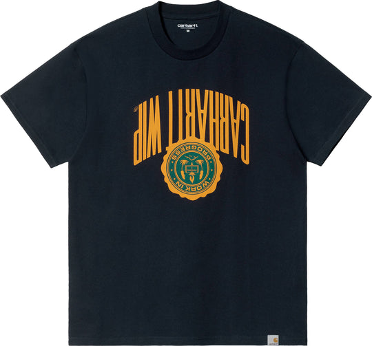  Carhartt Wip T-shirt S/s Upside Down Dark Navy Uomo Blue