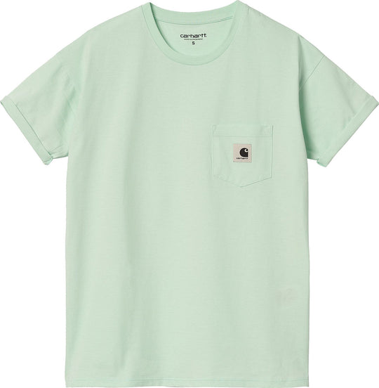  Carhartt Wip T-shirt W' S/s Pocket Pale Spearmint Donna Verde