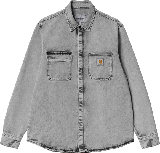  Carhartt Wip Giacca Salinac Shirt Jacket Black Sun Washed Uomo Grigio