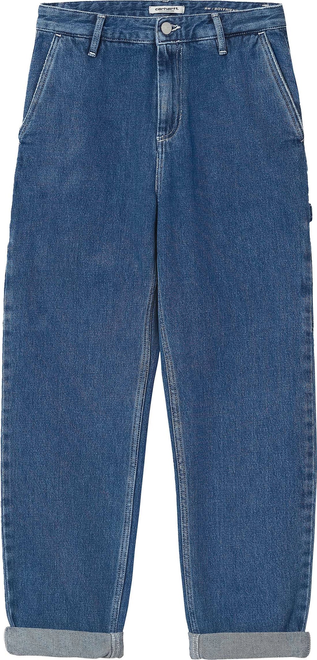  Carhartt Wip Pantaloni Jeans W' Pierce Pant Blue Stone Washed Donna - 2