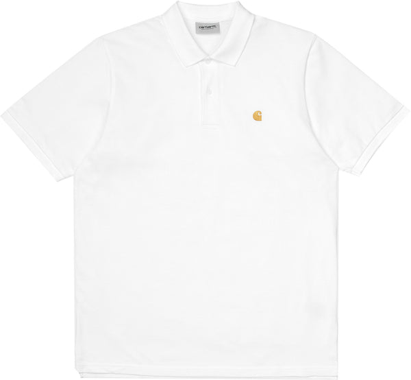 Carhartt WIP t-shirt S/S Chase Pique Polo white gold