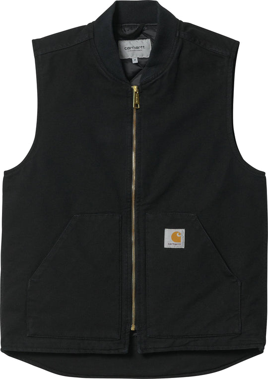  Carhartt Wip Gilet Classic Vest Black Rinsed Uomo Nero