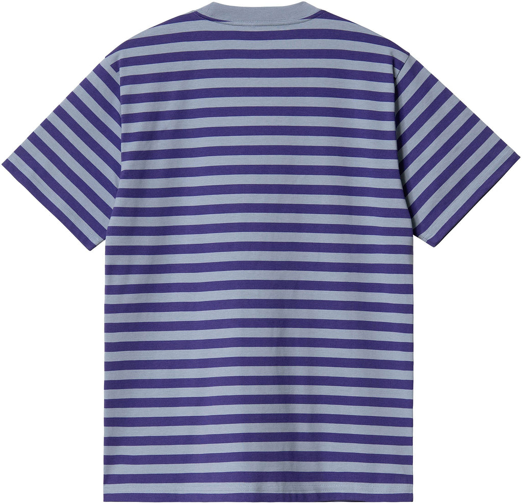  Carhartt Wip T-shirt S/s Scotty Pocket Scotty Stripe Razzmic Viola Uomo - 2