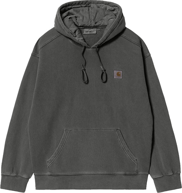 Carhartt WIP felpa Hooded Nelson Sweat black garment dyed