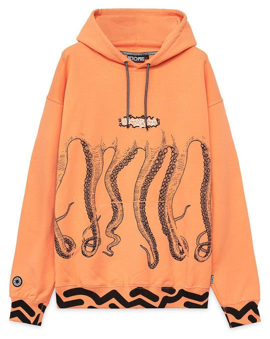  Octopus Felpa Tag Hoodie Peach Uomo Arancione