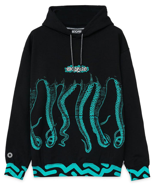  Octopus Felpa Tag Hoodie Black Uomo Nero