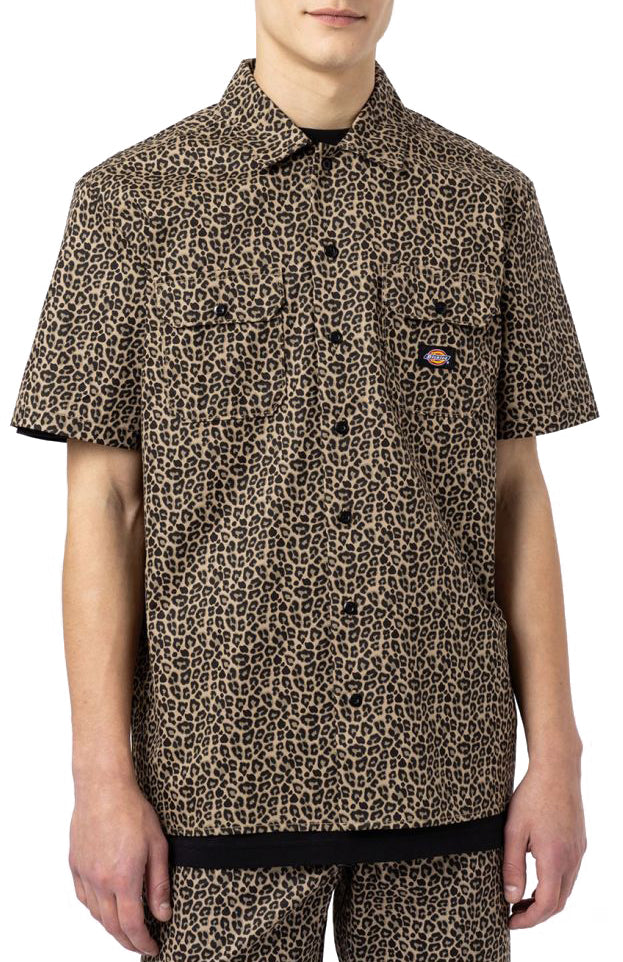  Dickies Camicia Silver Firs Leopard Print Uomo - 1