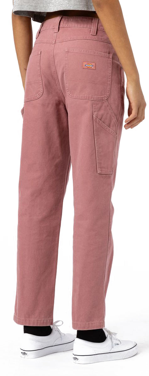  Dickies Pantalone Dc Carpenter Pant W Stone Washed Witherd Rose Rosa Donna - 1