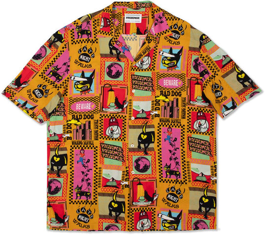  Pas De Mer Camicia Bad Dog Shirt Mustard Uomo