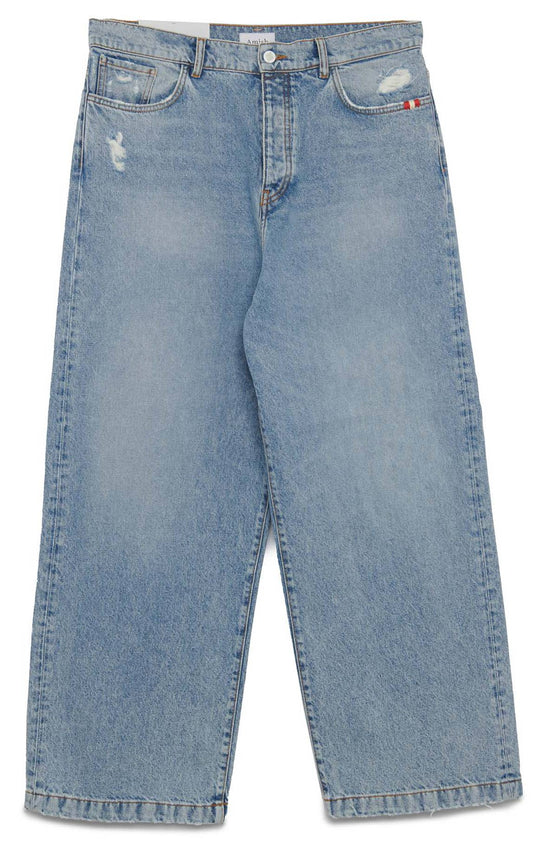  Amish Jeans Wide Jeans Denim Summer Denim Uomo Blue