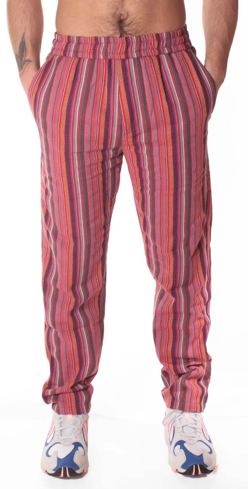  Paura Pantaloni Madrin Stripes Pants Purple Uomo Fantasia