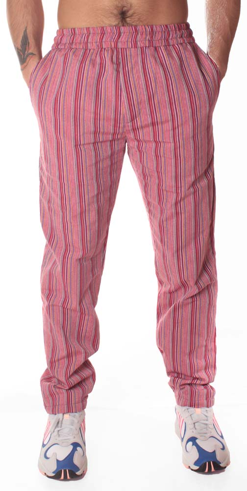  Paura Pantaloni Madrin Stripes Pants Brown Uomo Fantasia