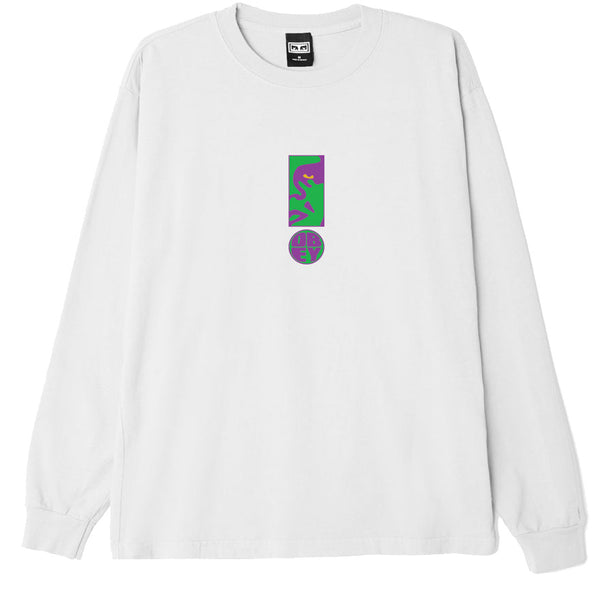 Obey t-shirt LS Exclamation Heavyweight tee white