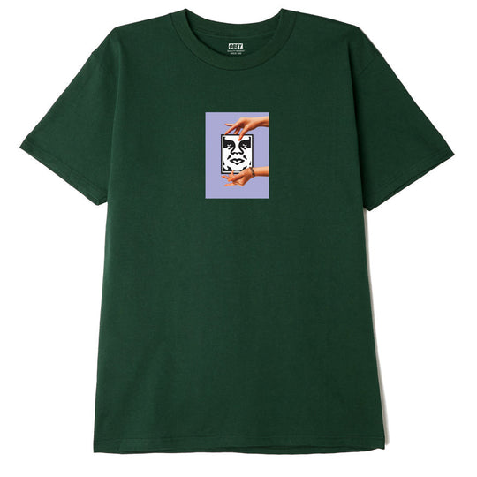  Obey T-shirt Chainy Classic Tee Forest Green Uomo Verde