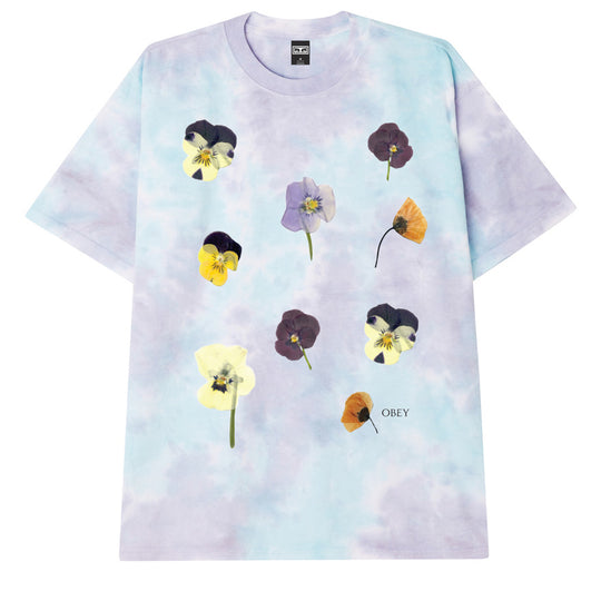  Obey T-shirt Pressed Daisies Heavyweight Tee Pure Water Blotch Uomo Multicolore
