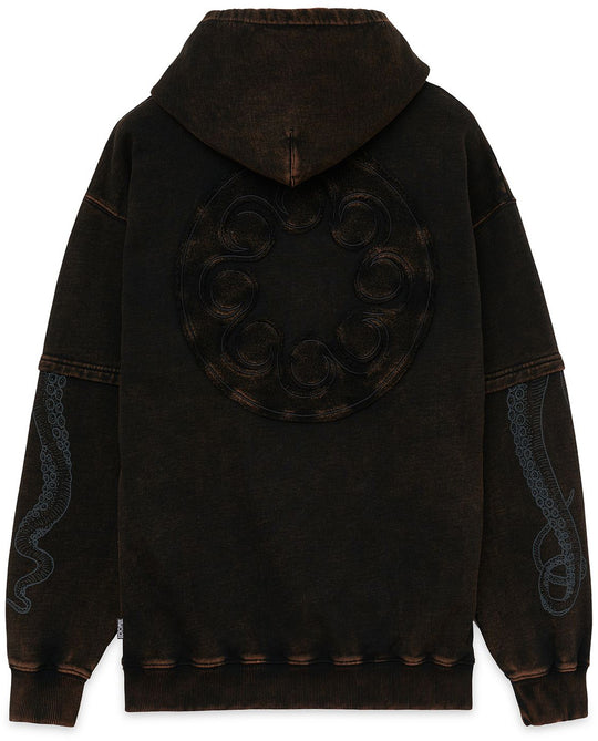 Octopus Felpa Raw Hoodie Cola Uomo Nero
