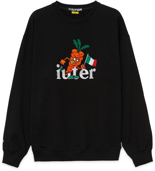  Iuter Felpa Carrots Racing Sc Crewneck Black Uomo Nero