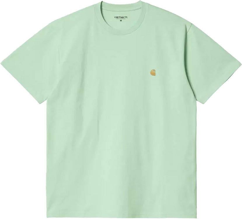  Carhartt Wip T-shirt Ss Chase Pale Spearmint Gold Verde Uomo - 1