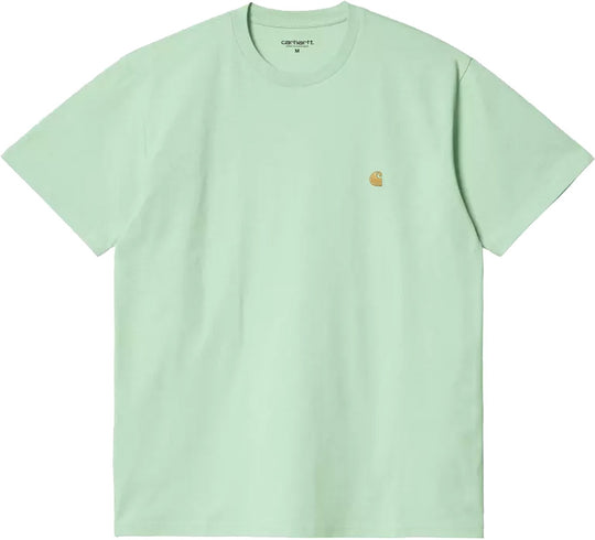  Carhartt Wip T-shirt Ss Chase Pale Spearmint Gold Uomo Verde