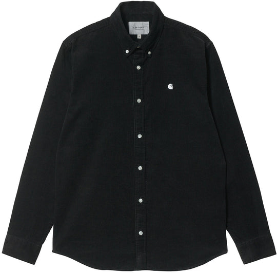  Carhartt Wip Camicia W' Ls Madison Fine Cord Shirt Wax Black Donna Nero