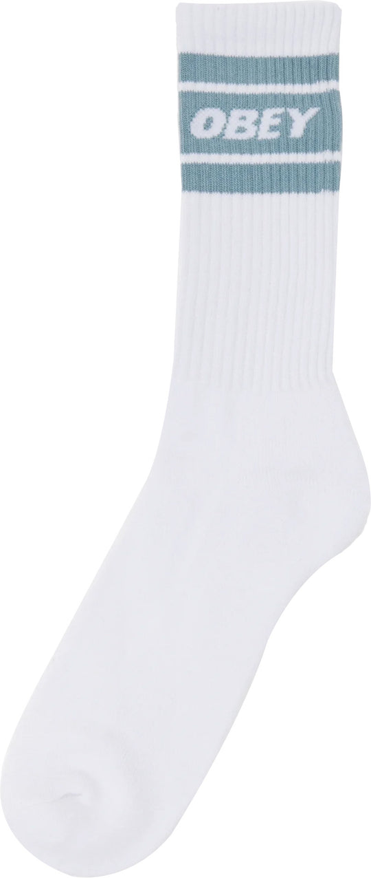  Obey Calze Cooper Ii Socks White Good Grey Uomo Bianco