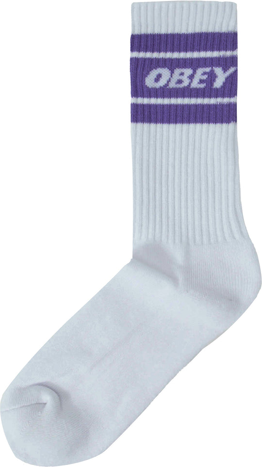  Obey Calze Cooper Ii Socks White Lavender Silk Uomo Bianco