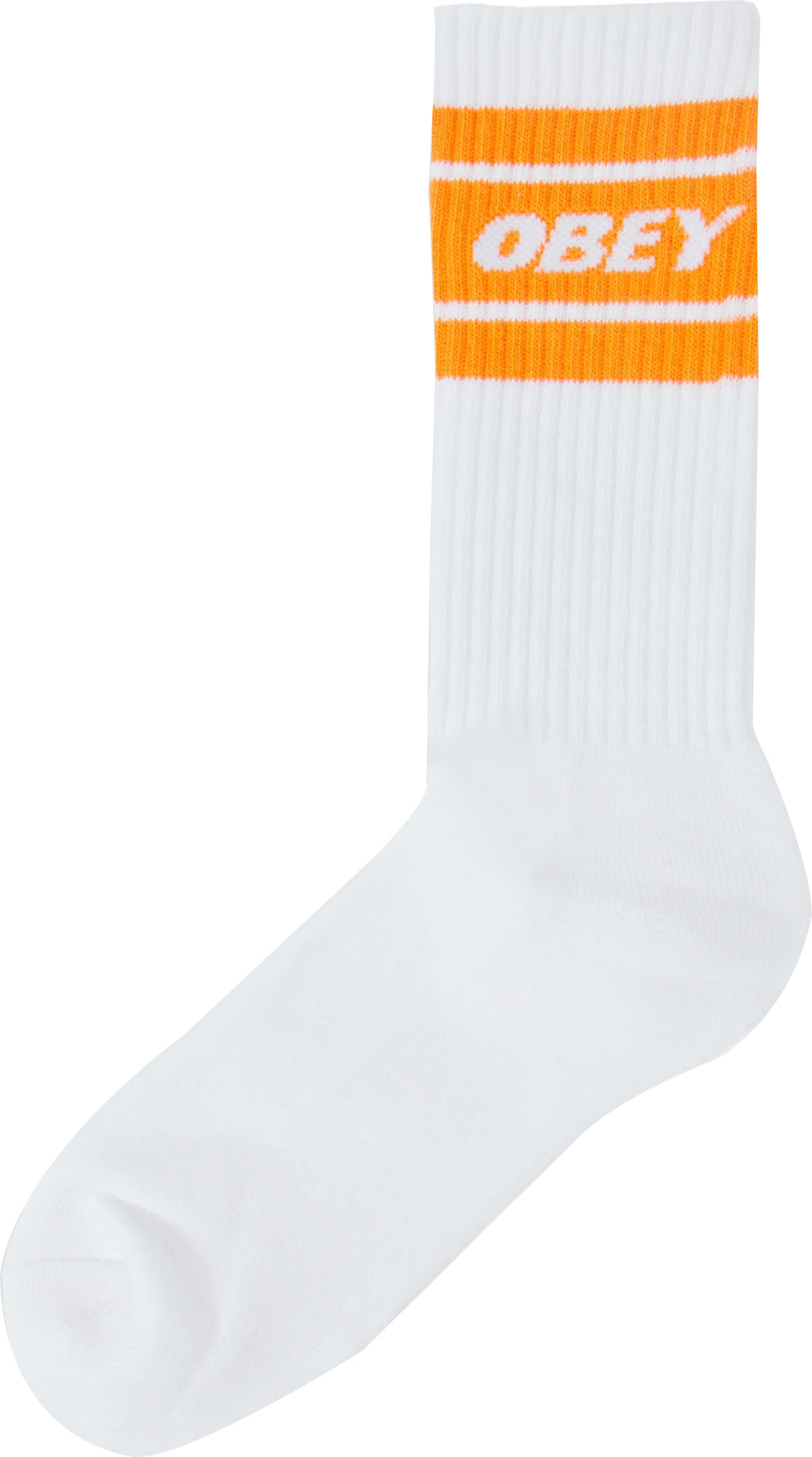  Obey Calze Cooper Ii Socks White Magma Orange Bianco Uomo - 1