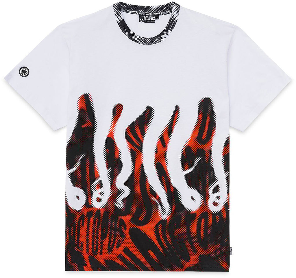 Octopus T-shirt Halftone Tee White Bianco Uomo » ModeOn Streetwear