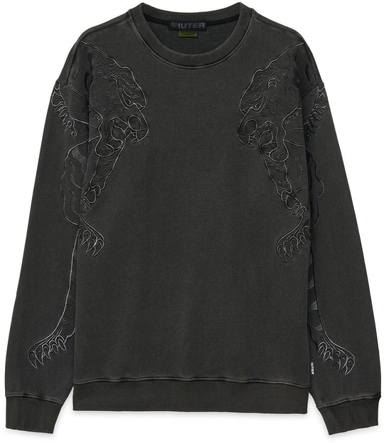  Iuter Felpa Double Nepal Crewneck Black Uomo Grigio