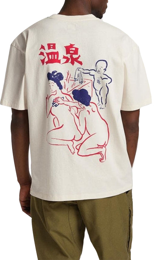  Edwin T-shirt Onsen Tee Whisper White Uomo Bianco