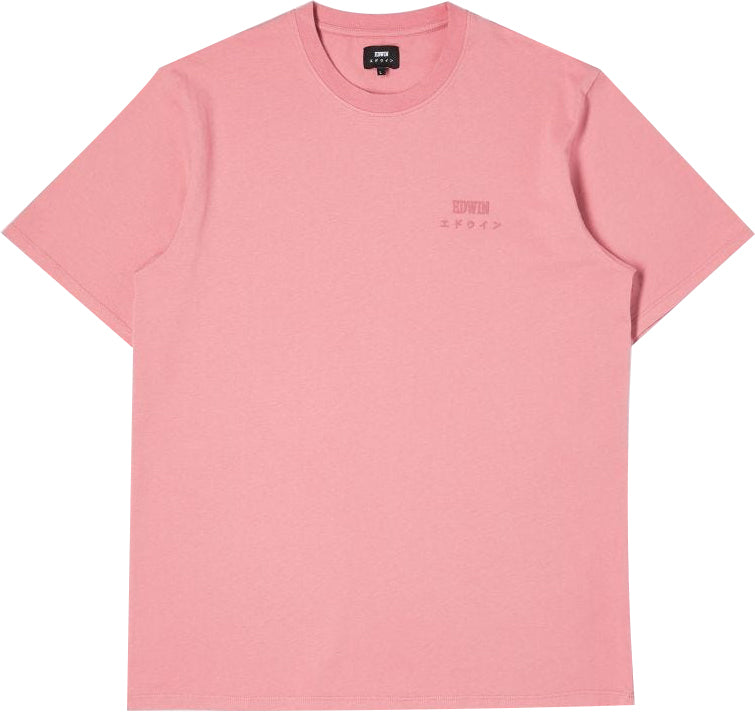  Edwin T-shirt Logo Chest Tee Dusty Rose Rosa Uomo - 3
