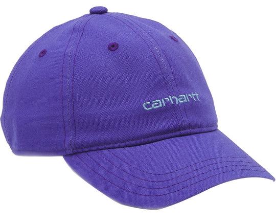  Carhartt Wip Cappello Canvas Script Cap Razzmic Icy Water Uomo Viola
