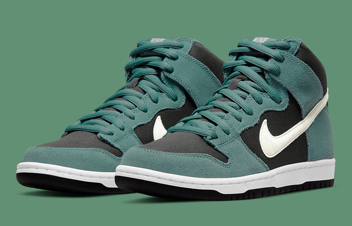 Nike Sb Dunk High Shoes Pro Mineral Slate Suede Verde Uomo - 2