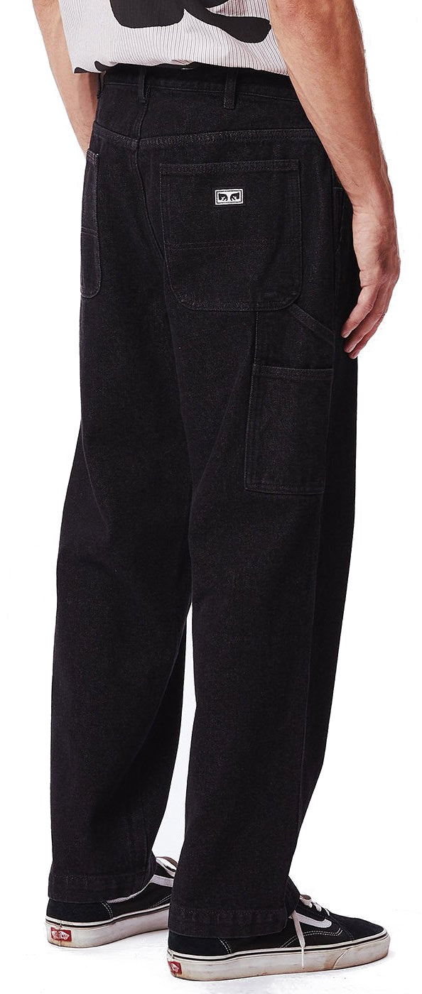  Obey Pantaloni Jeans Hardworker Carpenter Denim Black Nero Uomo - 1