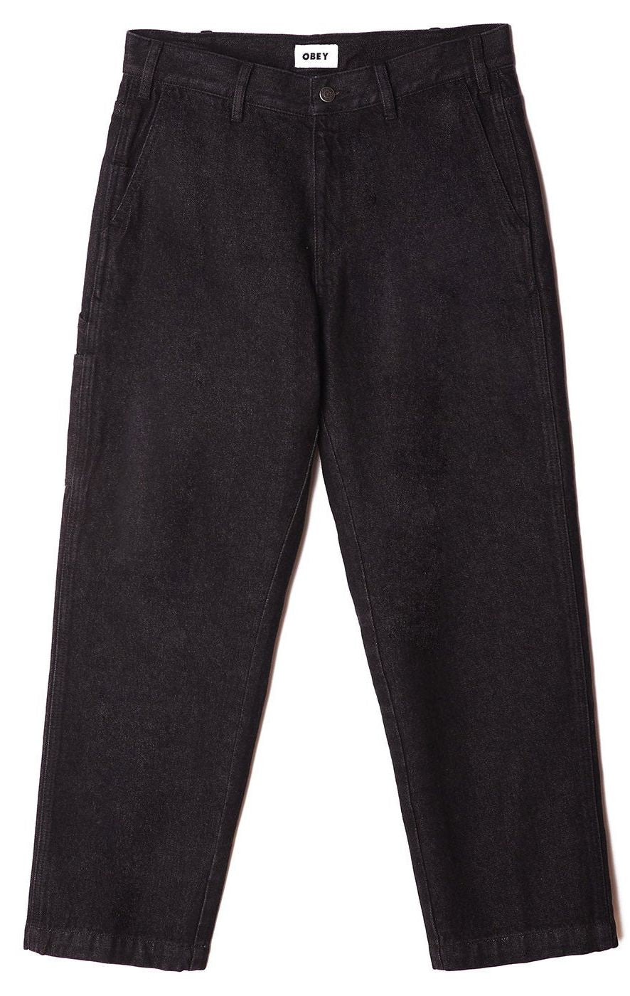  Obey Pantaloni Jeans Hardworker Carpenter Denim Black Nero Uomo - 4