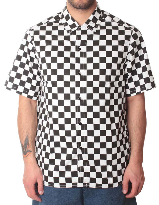  Life Sux Camicia Bowling Shirt Check Black Uomo Fantasia