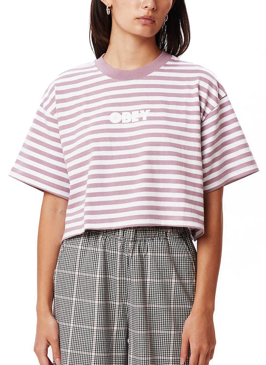  Obey T-shirt Brody Box Lilac Chalk Multi Donna Viola
