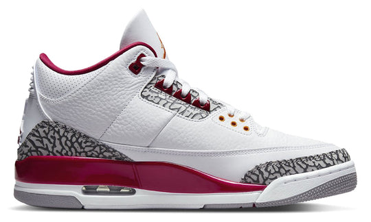  Jordan 3 Retro Shoes Cardinal Red Uomo Bianco
