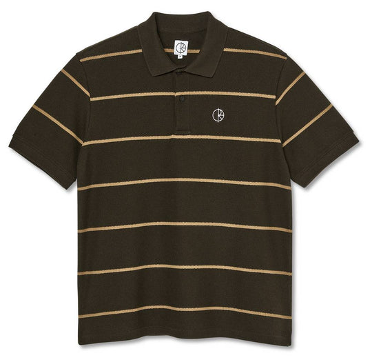  Polar Skate Co. T-shirt Stripe Polo Shirt Brown Uomo Marrone