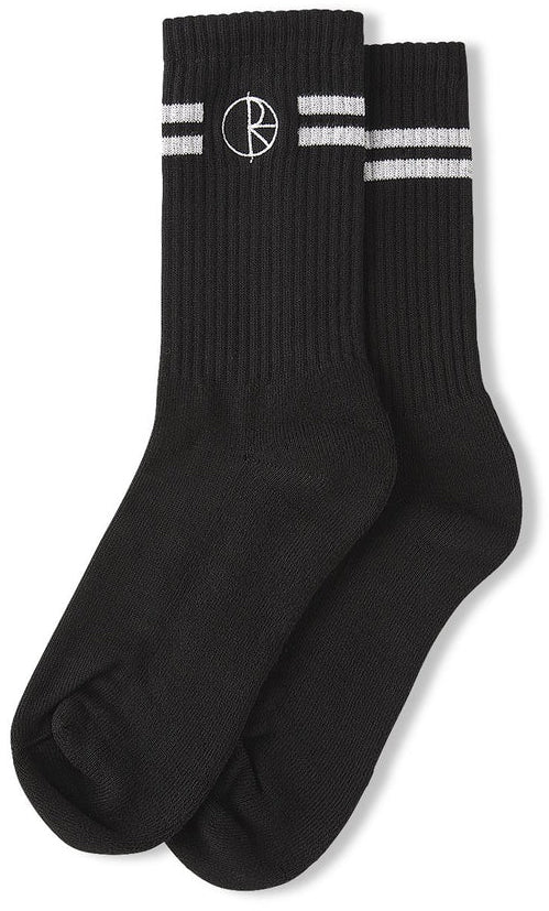  Polar Skate Co. Calze Stroke Logo Socks Black White Uomo Nero
