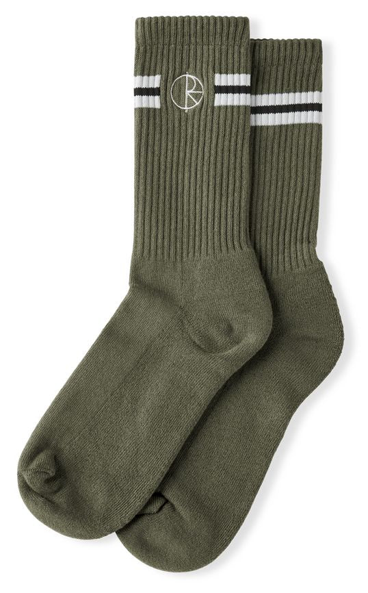  Polar Skate Co. Calze Stroke Logo Socks Olive Uomo Verde