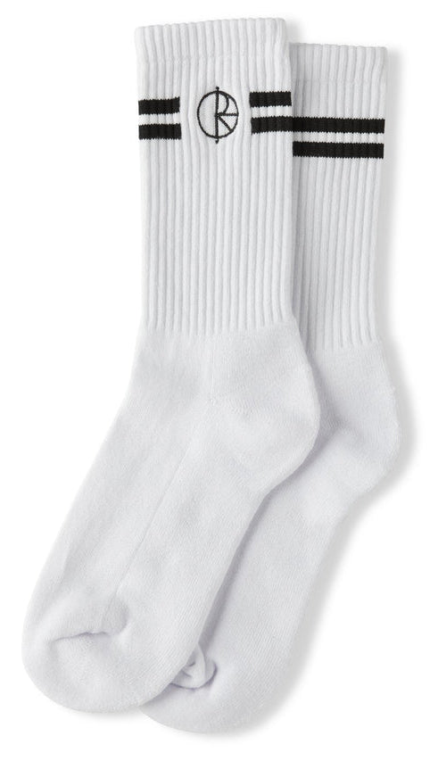  Polar Skate Co. Calze Stroke Logo Socks White Black Uomo Bianco