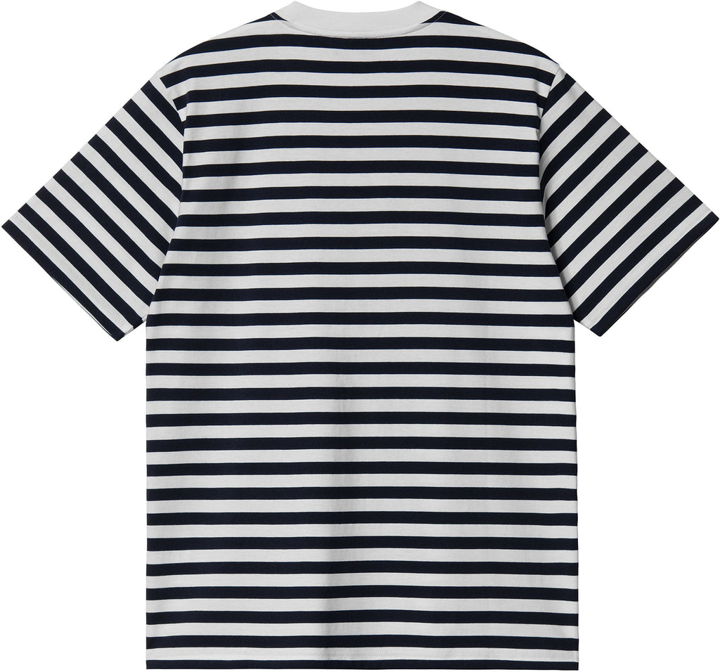  Carhartt Wip T-shirt S/s Scotty Pocket Scotty Stripe Dark Navy Bianco Uomo - 2