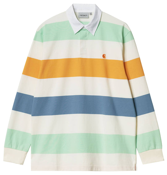  Carhartt Wip T-shirt L/s Henwick Rugby Shirt Stripe Wax Uomo Multicolore