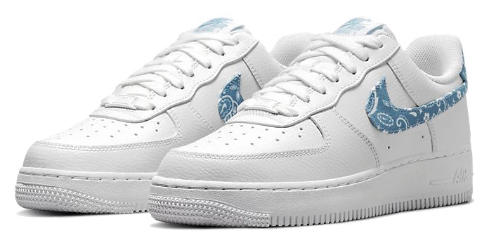  Nike Air Force 1 Low '07 Essential White Worn Blue Paisley W Bianco Donna - 3