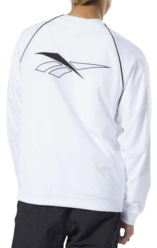  Reebok Track Jacket Classic Vector Dt8259 White Uomo Bianco